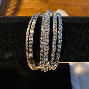 NWT Scroll silver bangles- nickel free